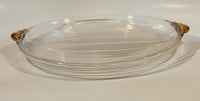 Mikasa Walther West Germany 11 3/4" Gold Trimmed Ribbed Serving Platter