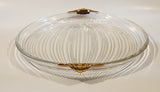 Mikasa Walther West Germany 11 3/4" Gold Trimmed Ribbed Serving Platter