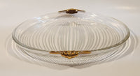 Mikasa Walther West Germany 11 3/4" Gold Trimmed Ribbed Serving Platter