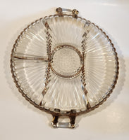 Jeannette National Gold Trimmed Ribbed Glass Serving Platter