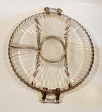 Jeannette National Gold Trimmed Ribbed Glass Serving Platter