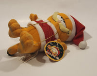 1978, 1981 Russell Stover Paws Garfield Christmas Santa Claus 9" Tall Toy Plush Stuffed Character With Tag
