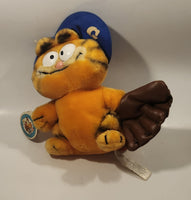 Rare 1978 1981 Fun Farm Paws Garfield Baseball Player with Glove and Hat 9" Tall Toy Plush Stuffed Character with Tag