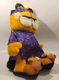 Play By Play Paws Garfield Wearing Purple Pooky Bear Pajamas Large 16" Tall Toy Plush Stuffed Character with Tag