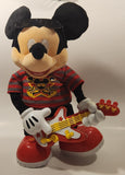 2010 Mattel Fisher Price Disney Mickey Mouse Rock Star with Guitar Animated Sing Moving 14" Tall Toy Plush Stuffed Character