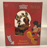 Enesco Disney's Mickey Mouse and Pluto Christmas Deck The Halls Musical Snow Globe with Sculpted Base New in Box