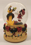 Enesco Disney's Mickey Mouse and Pluto Christmas Deck The Halls Musical Snow Globe with Sculpted Base New in Box