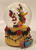 Enesco Disney's Mickey Mouse and Pluto Christmas Deck The Halls Musical Snow Globe with Sculpted Base New in Box