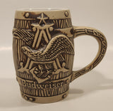 Ceramarte Brazil Budweiser Beer A & Eagle St. Louis Barrel Shaped 5 1/2" Tall Embossed Stein Mug