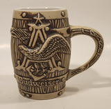 Ceramarte Brazil Budweiser Beer A & Eagle St. Louis Barrel Shaped 5 1/2" Tall Embossed Stein Mug