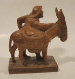 Vintage 1960s Ouro Artesania Sancho Panza No. 574 Man with Donkey Mule Hand Carved Wooden Figurine Made in Spain