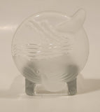 Partylite Clear and Frosted Glass Whale Tea Light Candle Holder