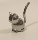 Umbra Sitting Cat Silver Chrome Ring Holder 2 3/4" Long Metal Figurine