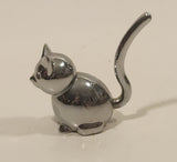 Umbra Sitting Cat Silver Chrome Ring Holder 2 3/4" Long Metal Figurine