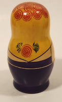 Vintage USSR Russian Matryoshka Hand Painted Wood Nesting Doll Set of 6