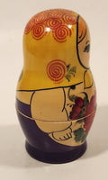 Vintage USSR Russian Matryoshka Hand Painted Wood Nesting Doll Set of 6