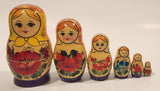 Vintage USSR Russian Matryoshka Hand Painted Wood Nesting Doll Set of 6