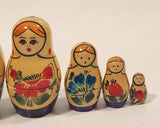 Vintage USSR Russian Matryoshka Hand Painted Wood Nesting Doll Set of 6