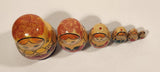 Vintage USSR Russian Matryoshka Hand Painted Wood Nesting Doll Set of 6