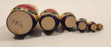 Vintage USSR Russian Matryoshka Hand Painted Wood Nesting Doll Set of 6