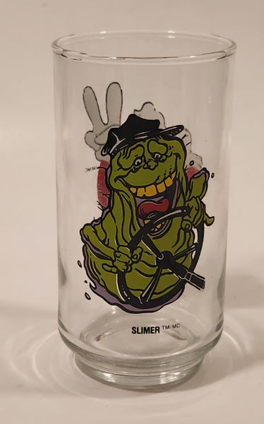 1989 Columbia Pictures Ghostbusters II Slimer Driving Bus 5" Tall Glass Cup