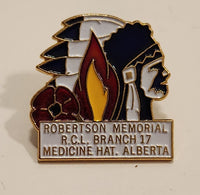 Medicine Hat Robertson Memorial Canadian Legion R.C.L. Branch 17 Indian Headdress Enamel Metal Lapel Pin