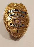 U.S. Marine Corps Military Police 1 Mini Badge Enamel Gold Tone Metal Lapel Pin