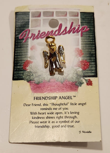 Thoughtful Angels Friendship Angel Gold Tone Lapel Pin