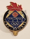 1998 Nagano Japan Winter Olympic Games CBC Sports Canada Olympic Torch Enamel Metal Lapel Pin