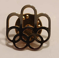 1976 Montreal Olympic Games Rings Gold Tone Metal Lapel Pin