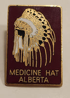 Medicine Hat Indian Headdress Enamel Metal Lapel Pin