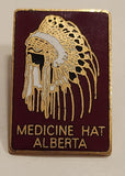 Medicine Hat Indian Headdress Enamel Metal Lapel Pin