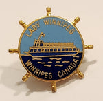 Rare Vintage Lady Winnipeg Manitoba Canada Ship's Wheel Enamel Metal Lapel Pin