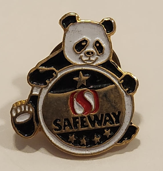 Safeway Grocery Store Panda Bear with Ball Enamel Metal Lapel Pin