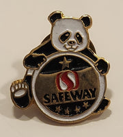 Safeway Grocery Store Panda Bear with Ball Enamel Metal Lapel Pin