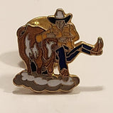 Rodeo Cowboy Steer Wrestling Enamel Metal Lapel Pin