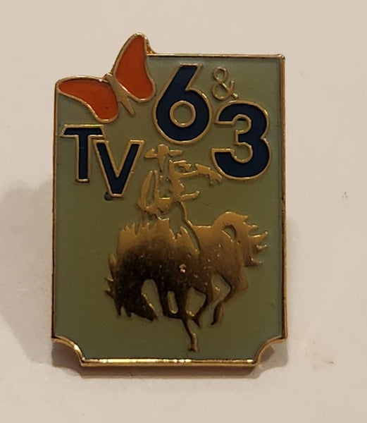 TV 6 & 3 Cowboy Western Enamel Metal Lapel Pin