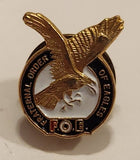 FOE Fraternal Order of Eagles Enamel Gold Tone Metal Lapel Pin Badge