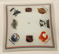 Rare Version NHL Ice Hockey Teams Canucks Flames Oilers Ducks Kings Sharks 13 1/2" x 13 1/2" Glass Ceiling Light Cover