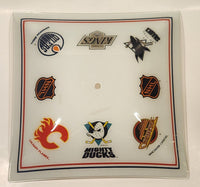 Rare Version NHL Ice Hockey Teams Canucks Flames Oilers Ducks Kings Sharks 13 1/2" x 13 1/2" Glass Ceiling Light Cover