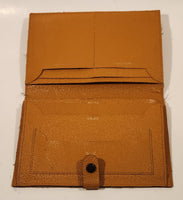 London Embossed Pig Skin Brown Leather Wallet Made in Canada