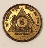 Vintage AA Alcoholics Anonymous To Thine Own Self Be True 6 Months Brass Metal Recovery Token Chip