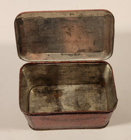 Rare Antique Early 1900s W. H. Stanage &amp; Co. Extra Quality Rubber Bands Hinged Tin Metal Container