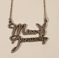 Playboy Y2K Miss January Metal Necklace with Garnet Gemstone Eye