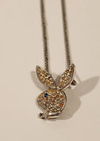 Playboy Bunny Rhinestone Necklace