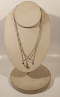 Playboy Bunny Rhinestone with Two Mini Charms Necklace