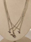 Playboy Bunny Rhinestone with Two Mini Charms Necklace