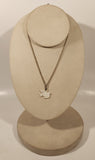 Vintage Mother of Pearl Dove Of Peace Gold Tone Chain Necklace