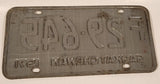 Vintage 1971 Saskatchewan Farm Vehicle Red Lettering White Vehicle License Plate Metal Tag 29 645