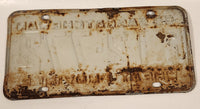 Vintage 1959 Saskatchewan Wheat Province Farm Vehicle Black Lettering Grey Vehicle License Plate Metal Tag 12 772